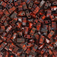 Miyuki half tila 5x2.4mm beads - Picasso opaque orange HTL-4520